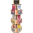 DS THE DISPLAY STORE Natural 3 Tier Wooden Rotating Greeting Card Retail Display Stand, Sticker Display Card Stand, Rotating Display Stand & Sticker Holder, Retail Counter Vendor Display, Rotating Shelf