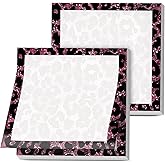 AOPEFNX Sticky Notes, 2 Pads, 3x3 inches, Cute Colorful Fun Self-Stick Note Pads, Easy Post, Strong Adhesive Notepad Pink Glitter Leopard