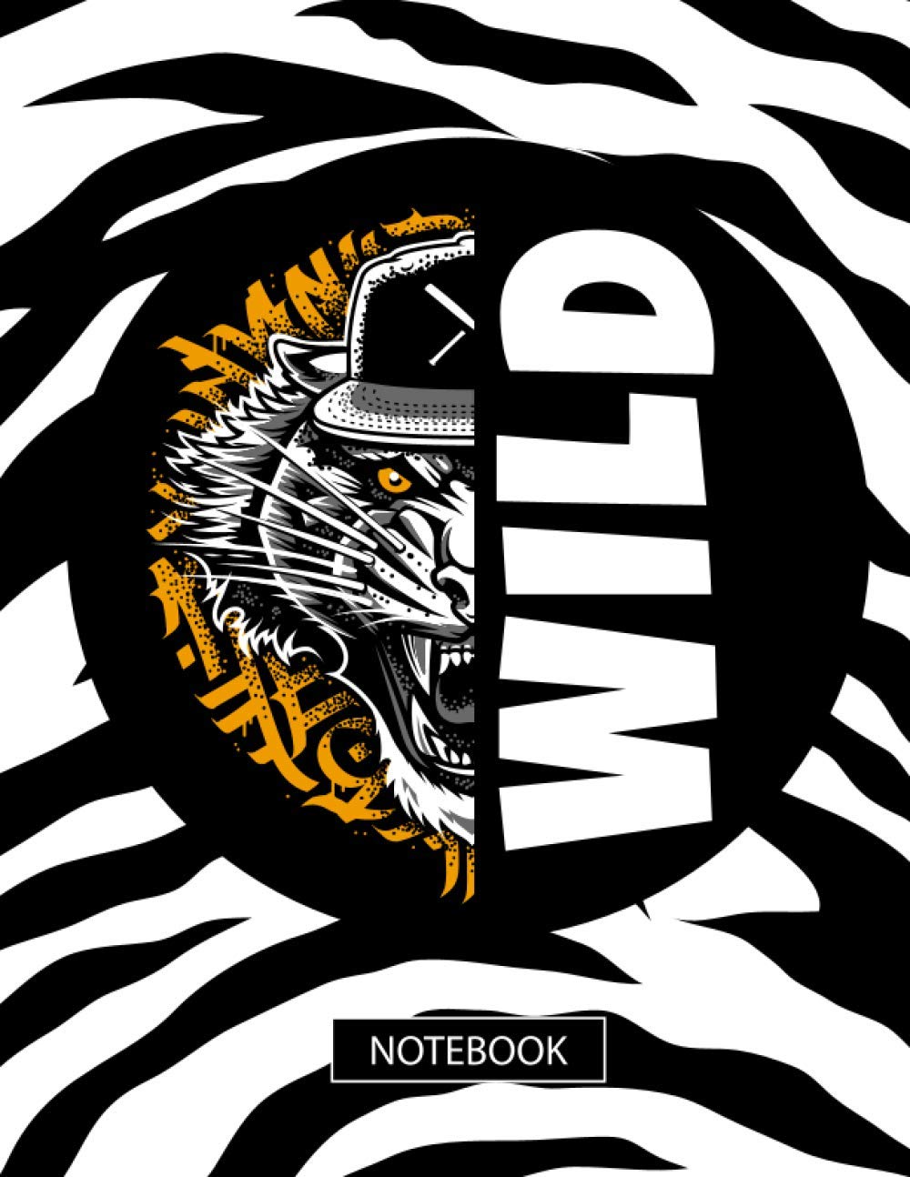 Notebook: Wide Ruled Lined Tiger Composition Notebook - 8.5 x 11 Journal