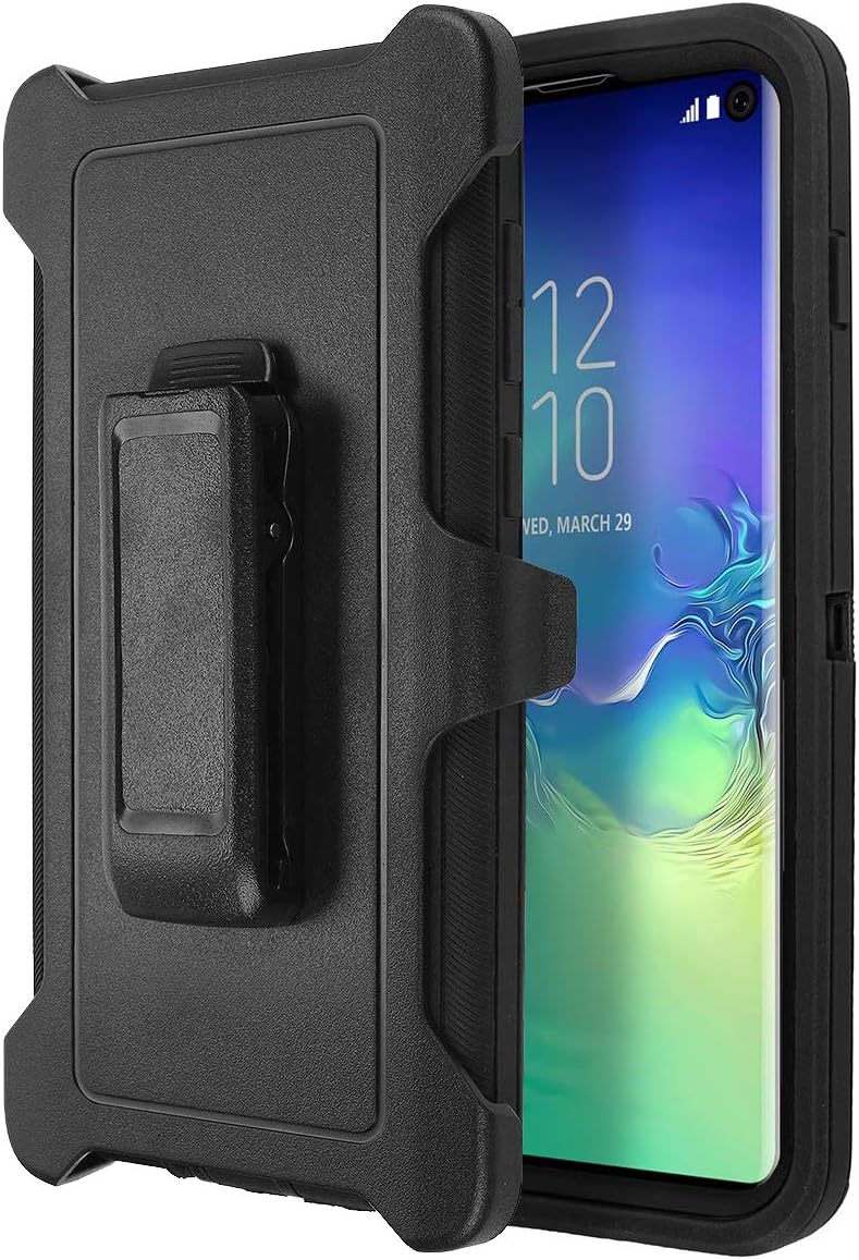 Casa Galaxy S10 Plus Shockproof Case, Touch 3 in 1 Heavy Duty Holster Case Belt Clip + Armor Protective Kickstand Cover…