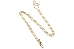 CHARLES-HUBERT PARIS Charles-Hubert, Paris 3547-G Gold-Plated Pocket Watch Chain