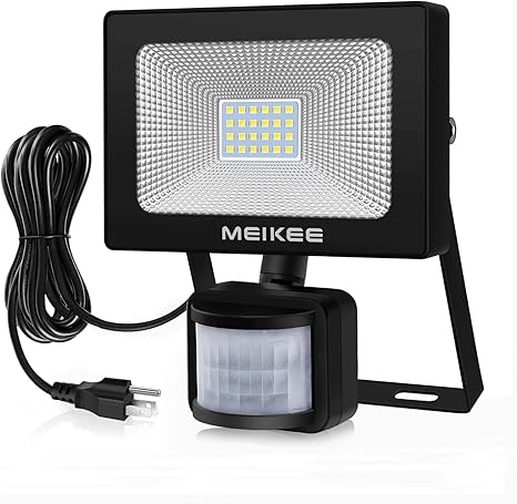 amazon co jp meikee センサーライト 屋外 人感センサー 防犯 20w 防水 6500k 2200lm 感知式 コンセント 投光器 フラッドライト 昼白色 超高輝度 駐車場 玄関灯 倉庫 屋内 町内の防犯に 照明器具 ip66防水 pir屋外センサー 日本語説明書付き pse認証済 3pプラグ 二年間