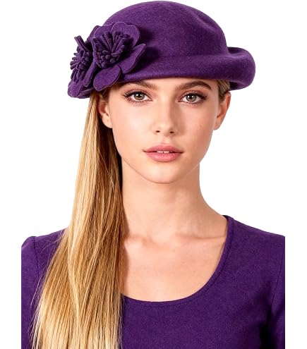 ORIDOOR Women Vintage Wool Felt Flowers Bucket Cloche Bowler  display picture 3