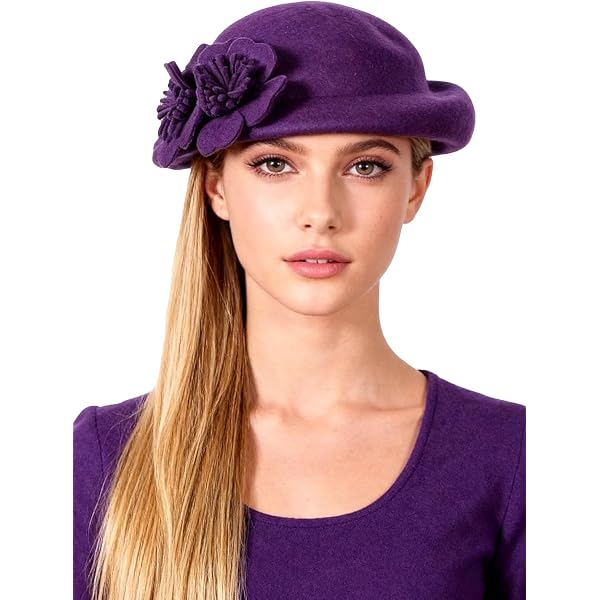 ORIDOOR Women Vintage Wool Felt Flowers Bucket Cloche Bowler  display picture 2