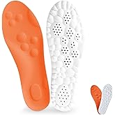 for Men, Steppes Insoles Women, 4d u-Shape Cloud Memory Foam Insoles Steppers Massage Orthotic Shoe Inserts with Arch Support & Shock Absorption, Comfort Stability (Orange, Men11-12/Women12-13)