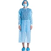 LIFESOFT Disposable Isolation Gown Polypropylene Lab Gowns Knit Cuff Long Sleeve Pack of 15