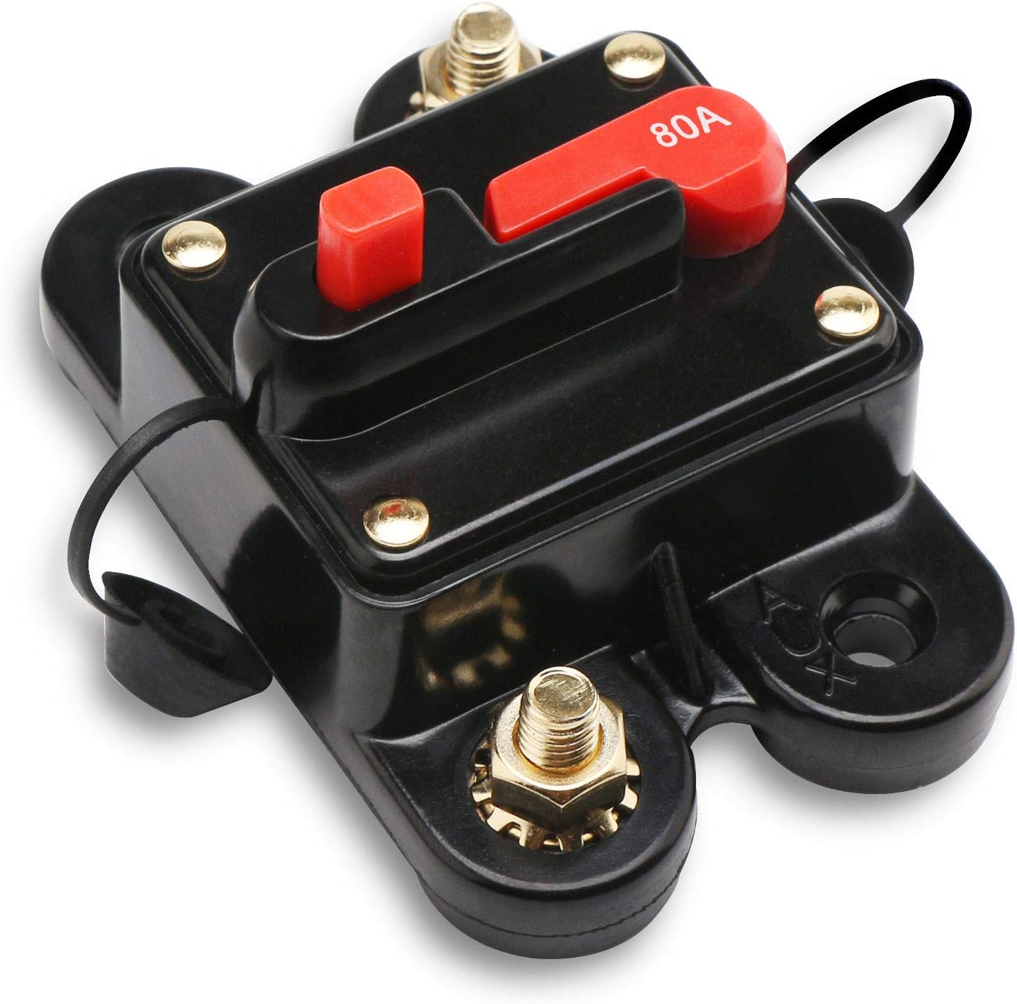 80 Amp Fuse, DROK DC 24V 80A Manual Reset Circuit Breaker Trolling Motor Auto Car Marine Boat Audio Stereo Video Inline Fuse Inverter Power Surge Current Overload Protector: Home Improvement