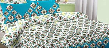 MAFATLAL Cotton King Size Double Bedsheet with Pillow Covers - King Size