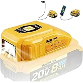 33W Portable USB Max Charger Adapter for Dewalt 20V/60V/18V/14.4V Battery, Compatible with Dewalt 20 Volt Battery with Type-C Fast Charging Input & USB Ports Output (USB Charger【LED Light】)