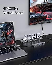 LENTION USB C Hub with 100W Charging, 4K HDMI, Dual