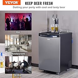 VEVOR Beer Kegerator, Dual Tap Draft Beer