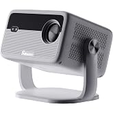 Projector Compatible with Netflix, 360&deg; Rotatable Proyector, 600 ANSI Smart Projector with 500+ Apps, Voice Control, WiFi and Bluetooth, 4K Support, 150" Display for Bedroom Home Theater
