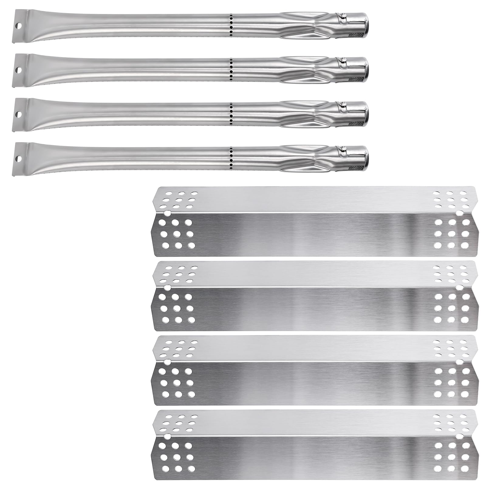GFTIME 37CM Burner & flavorizer bar Replacement Spare Parts for Grill Master, Nexgrill, Char-Broil, Taino, Enders, ProfiCook, Barbecook, Landmann, Campingaz, Stainless Steel Burner Tube Heat Plate