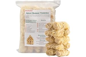 WowHaoHuo 30Pcs Fire Starters for BBQ,Campfires, Grill,Fireplace, Camping,Wooden Pellet Stove, Fire Pit, Safe for Indoor/Outdoor,Natural Fire Starters