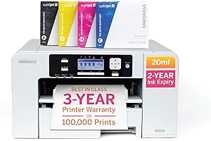Sawgrass SG500 Sublimation Printer Starter Bundle | Includes Professional Dye-Sublimation Printer with 20mL SubliJet UHD Inks