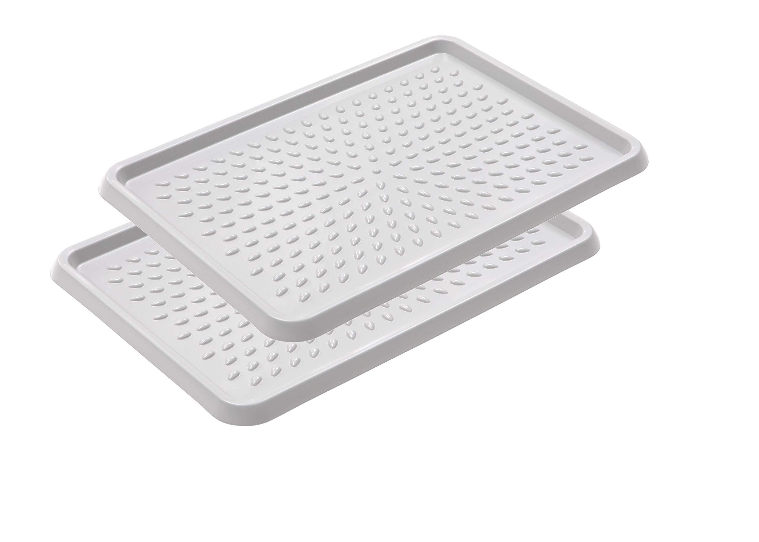 BranQ - Home essential BranQ Plastic Shoe Rack, Polypropylene, Light Grey, 54 x 38.5 x 3 cm (L x W x H), Pack of 2