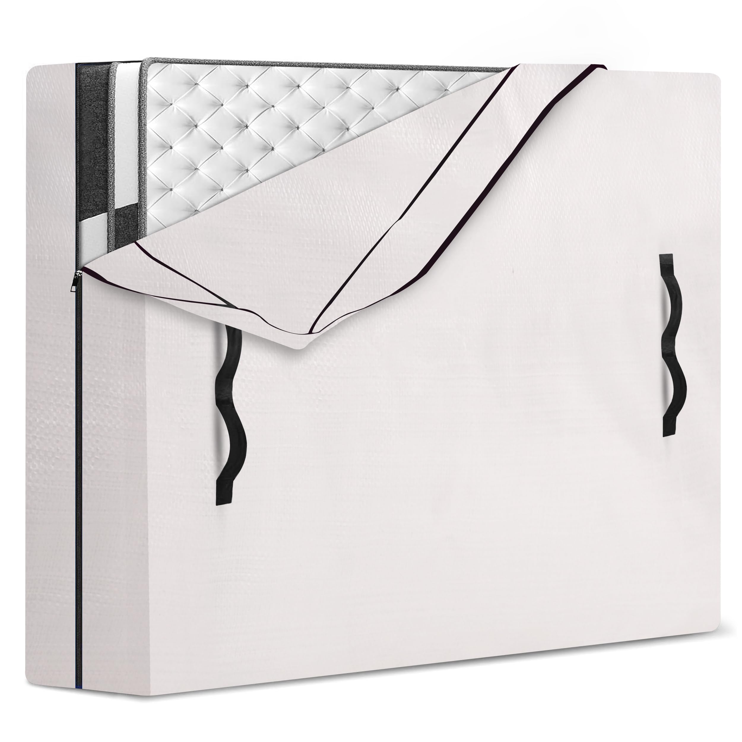 Photo 1 of HOMESURE King Mattress Bag for Moving and Storage, Semi-Transparent, Heavy Duty, Strong Zipper Closure, 8 Handles, Eco-Friendly