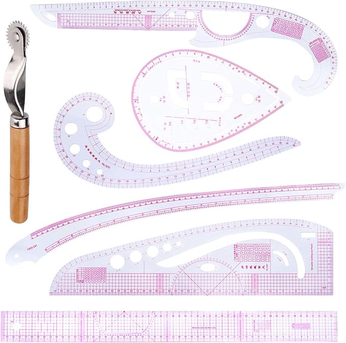 clothing fashion ruler 7 pieces french metric ruler set plastic curve