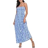 HDE Women's Strapless Maxi Dress Plus Size Tube Top Long Skirt Sundress Cover Up
