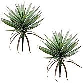Saki Decor 2 PCS Large Lifelike Artificial Agave Plants, UV Resistant Unpotted Succulents for Indoor & Outdoor Decor (20 Inch)