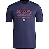 Adidas Mens Chicago Fire Fc Vintage World Pre-Game Short Sleeve T-Shirt