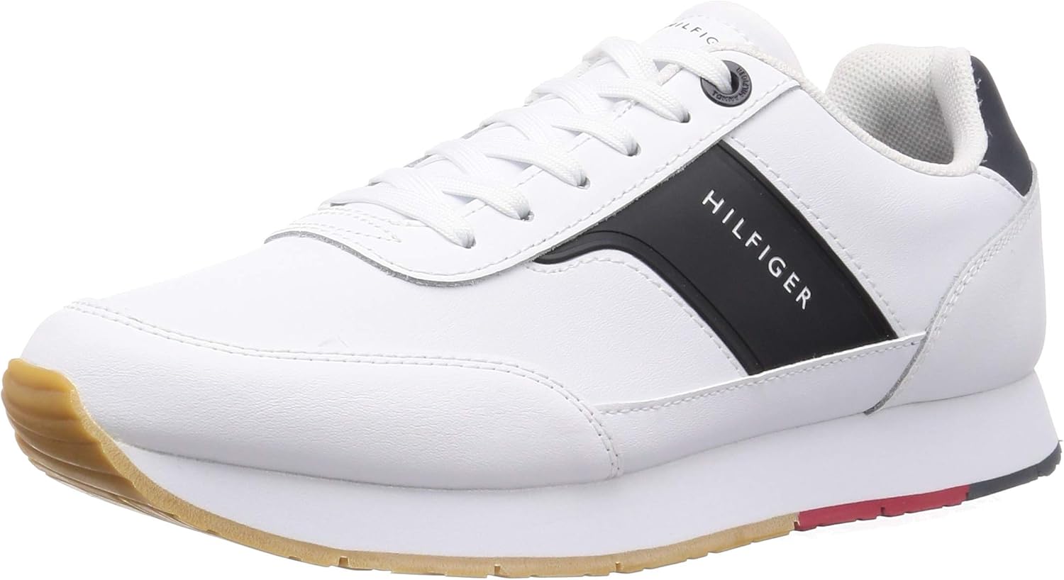 tommy hilfiger mens white leather trainers
