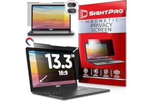 SightPro Magnetic Laptop Privacy Screen 13.3 Inch 16:9 - Removable Computer Privacy Filter Shield and Anti-Glare Protector