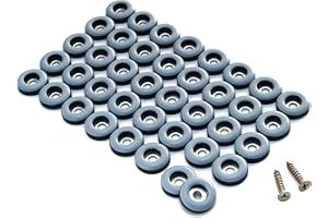 3/4'' Screw on Furniture Glides Sliders-Furnigear PTFE (Teflon) Chair Leg Movers Sliders for Carpet and Hardwood Surface - Move Your Furniture Easy & Safely - Best Floor Protector (grey-40pack)