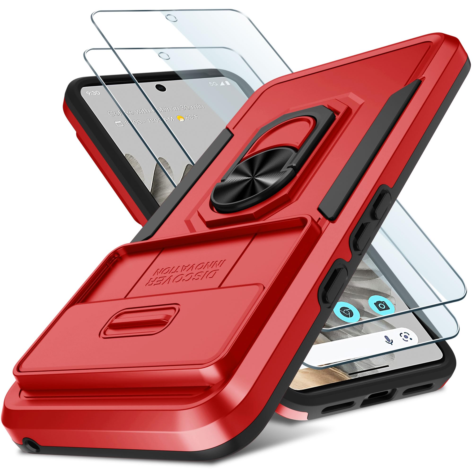 CASEJEEN for Google Pixel 8 Case 5G with 2 Tempered