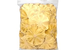 WANLAIREN Pineapple Slices, Dried Pineapple- No Sugar Added, Dehydrated Pineapple, 250g/8.8oz, 38h Slow Drying, Max Retain Tropical Pineapples Aroma, Color & Nutrients, Sweet & Sour, Chewy, Low-Calorie Snack, Dehydrated Fruit for Oocktails