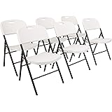 Amazon Basics Folding Plastic Chair, 350-Pound Capacity, White, 6-Pack