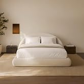 RECCI AirFrame Queen Half-Moon Platform Cloud Bed Frame | Velvet Upholstered, 6-Inch Curved Headboard, 5-Inch Full-Round Cushioning, Easy Assembly, No Box Spring Needed