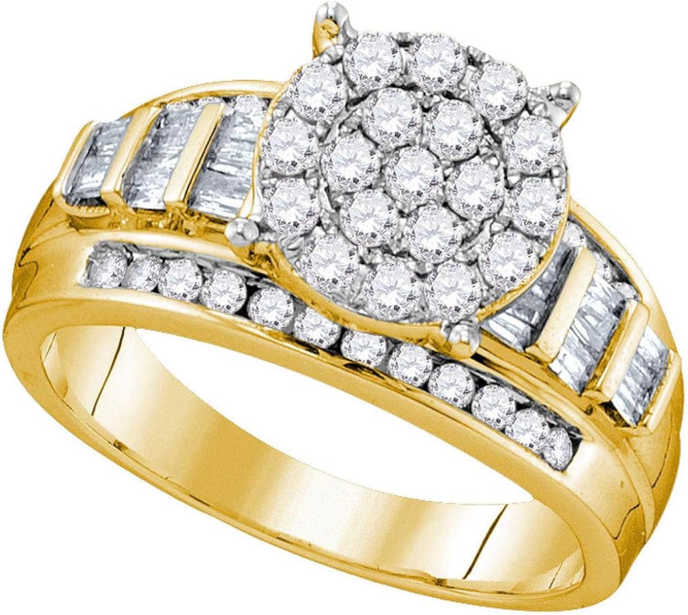 10k Yellow Gold Womens Round Diamond Cindys Dream Cluster Bridal