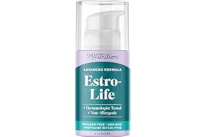 SMNUTRITION Advanced Estro-Life Balancing Skin Cream for Women | Cosmetic Skin Cream with Estriol, Wild Yam, Black Cohosh, Vitamin A, Black Currant Oil & Manganese | Paraben-Free | 80 Applications | 4oz Pump