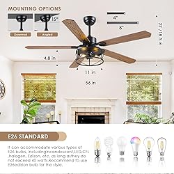 Farmhouse Ceiling Fan with Light and