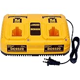 7.2V-18V Dual Port Fast Charger DC9320 Replacement for Dewalt 18V 14.4V 12V 9.6V 7.2V NiCd NiMh XRP Battery DC9098 DC9099 DW9099 DC9096 DW9094 DW9072 DW9062 DW9057