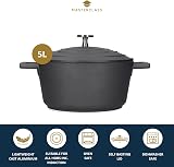 MasterClass Casserole Dish with Lid 5L 28 cm Induction Oven Safe Black view 3
