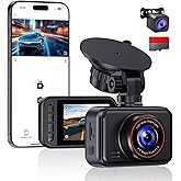 Dash Cam Front and Rear Camera, 1440P+1080P QHD Dual Channel Dashcam for Cars, Mini Car Camera, 2 inch IPS Screen, 32GB Card 