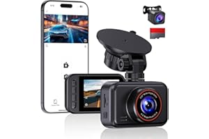 Dash Cam Front and Rear Camera, 1440P+1080P QHD Dual Channel Dashcam for Cars, Mini Car Camera, 2 inch IPS Screen, 32GB Card 