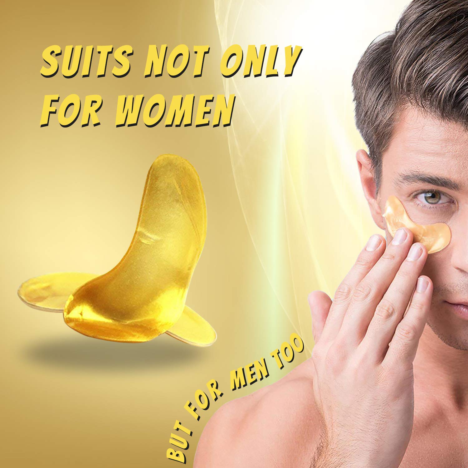 24K Gold Powder Gel Collagen Eye Masks Sheet Patch, Anti Aging, Remove Bags, Dark Circles &Puffiness, Anti Wrinkle, Moisturising, Hydrating, Uplifting Whitening, Remove Blemishes &Blackheads (10 Pairs) : Beauty