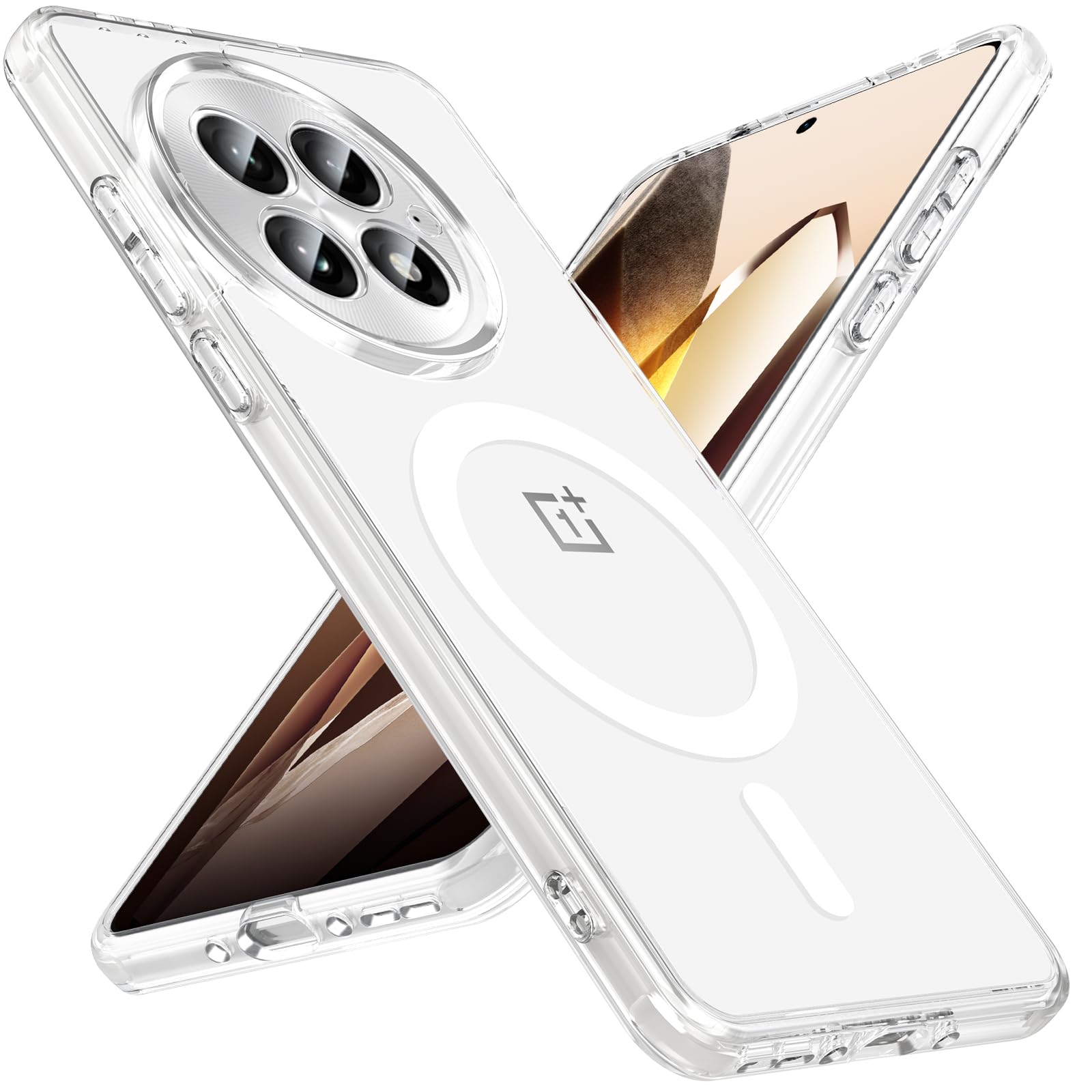 Photo 1 of Hensinple Magnetic for OnePlus 13 Case [Compatible with MagSafe] Translucent Shockproof Slim Fit Military Grade Drop Proof Protection Anti-Fingerprint Cover Phone Case for OnePlus 13 5G 2025(Black)