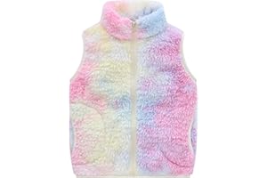 AIWUHE Toddler Boys Girls Fleece Vest Kids Polar Fleece Zipper Jacket Sleevless Fall Winter Warm Outerwear With Pockets 2-6Y