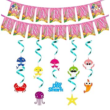 Amazon Com Little Shark Party Swirl Decorations Moserin 30 Count