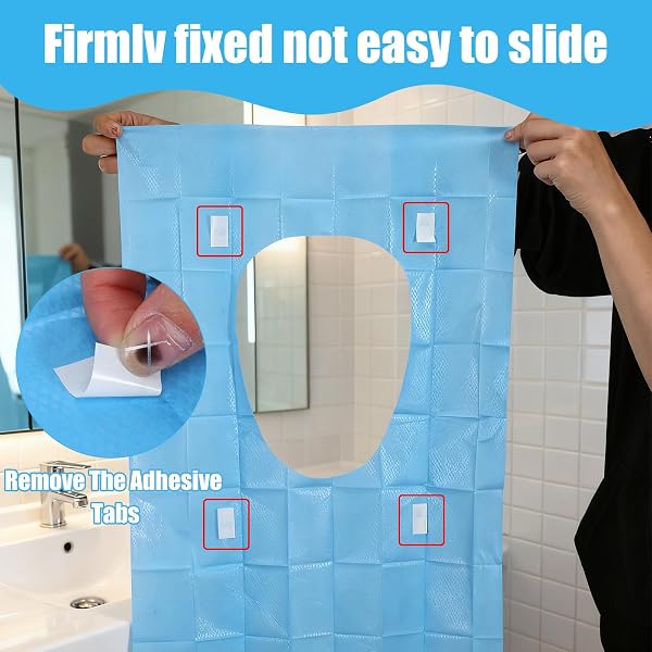 COMNICO 120 PCS DISPOSABLE TOILET SEAT COVERS, INDIVIDUALLY WRAPPED DISPOSABLE SEAT COVERS PORTABLE NON-SLIP LINERS TRAVEL ACCESSORIES FOR ADULTS TRAVEL HOME HOTEL HOSPITAL
