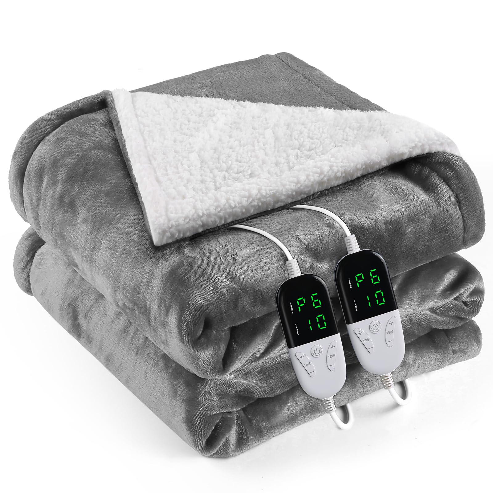 Photo 1 of OneAmg Heated Blanket Electric Queen Size 84"X90",Electric Blanket with 6 Heat Settings & 1-10 Hours Time Settings Auto-Off,Machine Washable Heating Blanket for Home and Office (Gray)