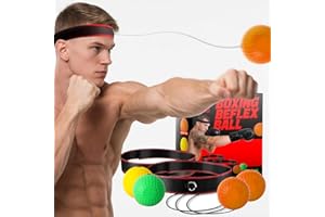 SWARDROOF Boxing Reflex Ball Headband Set - 4-Pack Reflex Balls with 2 Adjustable Headbands for Boxing & MMA, Perfect for Improving Reaction Speed, Timing, Accuracy, Focus and Hand-Eye Coordination