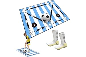 2F22E Soccer Training Mat, Anti-Skid Soccer Footwork Mat, Silent Shock Absorption Training Mat, Football Footstep Training Mat for 6-11 Years Old