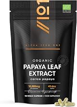 Alpha01 Organic Papaya Leaf Extract 12000mg 90 Capsules Vegan view 1