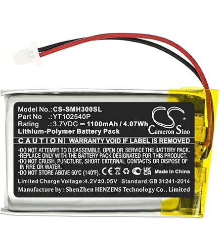 Amazon.com: XSPLENDOR 1100mAh YT102540P Battery for Sena 30K SP46