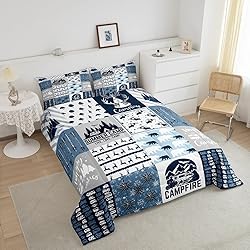 Camper Gifts Comforter Set Twin, Happing Camping